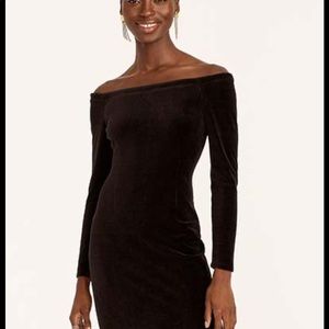 JCrew Black Velvet off the shoulder dress sz16
